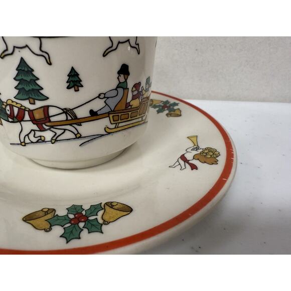 Jamestown China,‎ Joy Of Christmas Mug And Plate 1987 Set Of 2 - Picture 2 of 11